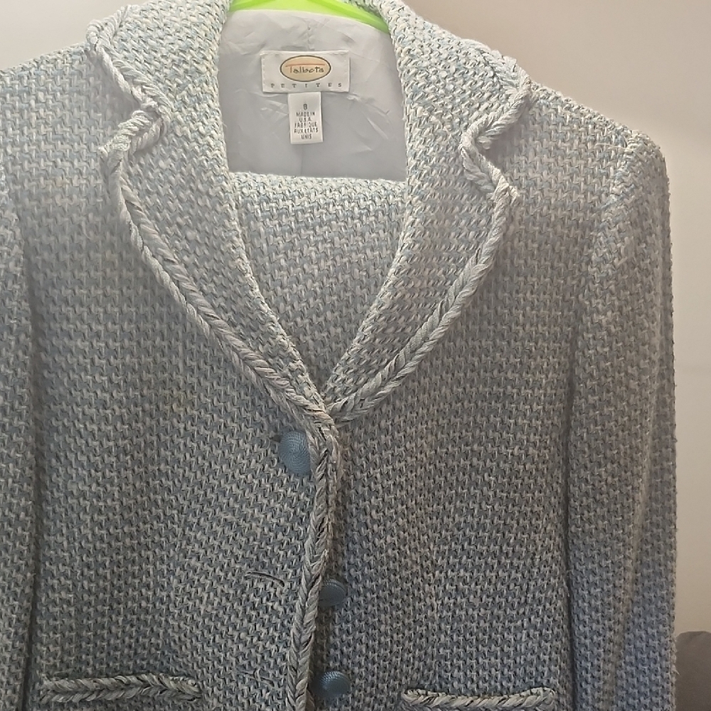 Talbots Blue BlKnit Jacket Suit